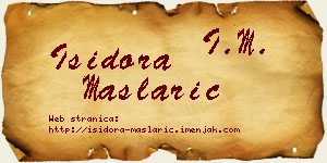 Isidora Maslarić vizit kartica